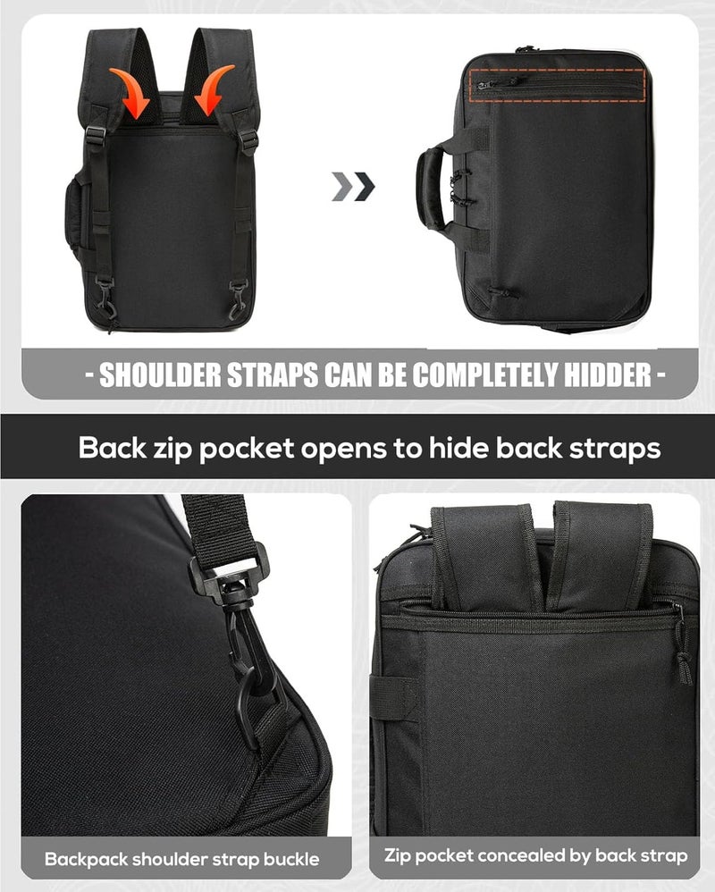 INSSTUID Tactical Gun Range Bag for Handguns and Ammo Pistol Case Shooting Range Backpack Carrying Duffle Bags Magazine Ammo Gear Accessories Molle Pouch for Hunting Shooting Sport Outdoor - Image 4